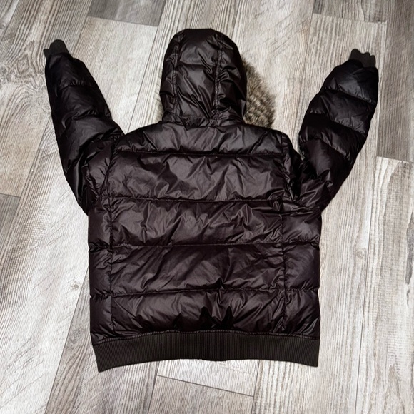Vintage GAP brown Down puffer hooded fur collar parka jacket winter coat XL - Picture 5 of 15
